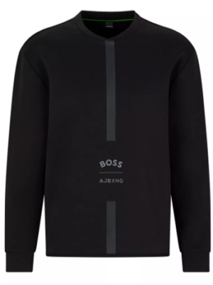 Hugo Boss Sweatshirt Salboa AJ aus Baumwollmischung mit kollaborativem Branding schwarz 001