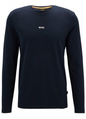 Hugo Boss Regular-Fit Longsleeve TChark aus Stretch-Baumwolle mit kontrastierendem Logo dunkelblau 404