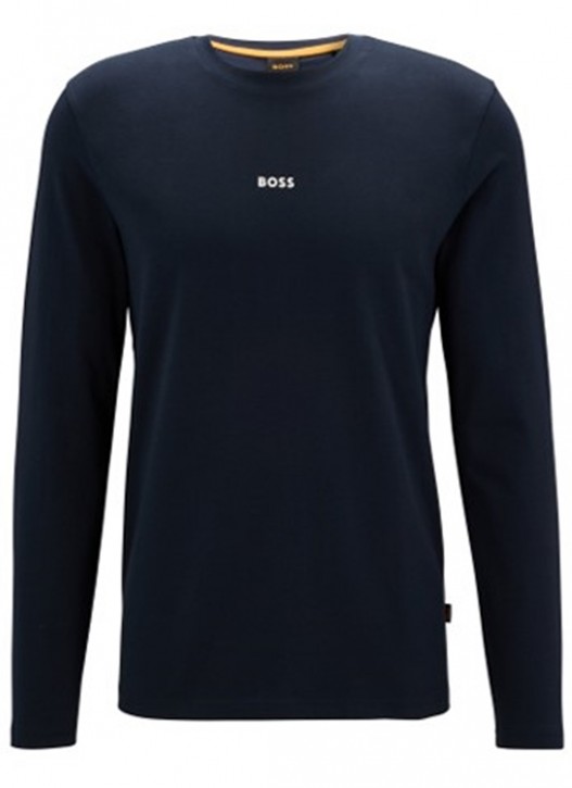 Hugo Boss Regular-Fit Longsleeve TChark aus Stretch-Baumwolle mit kontrastierendem Logo dunkelblau 404 Hugo Boss Regular-Fit Longsleeve TChark aus Stretch-Baumwolle mit kontrastierendem Logo dunkelblau 404
