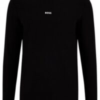 Hugo Boss Hugo Boss Regular-Fit Longsleeve TChark aus Stretch-Baumwolle mit kontrastierendem Logo schwarz 001 Hugo Boss Hugo Boss Regular-Fit Longsleeve TChark aus Stretch-Baumwolle mit kontrastierendem Logo schwarz 001