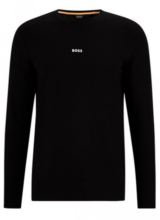 Hugo Boss Hugo Boss Regular-Fit Longsleeve TChark aus Stretch-Baumwolle mit kontrastierendem Logo schwarz 001 Hugo Boss Hugo Boss Regular-Fit Longsleeve TChark aus Stretch-Baumwolle mit kontrastierendem Logo schwarz 001