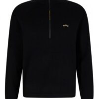 Hugo Boss Pullover ZAVE_AJ Regular Fit mit Reißverschluss und kollaborativem Branding schwarz 001