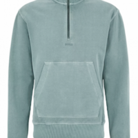 Hugo Boss Herren Troyer Zefadehalf Sweatshirt mit Reißverschluß grau 090 Hugo Boss Herren Troyer Zefadehalf Sweatshirt mit Reißverschluß grau 090