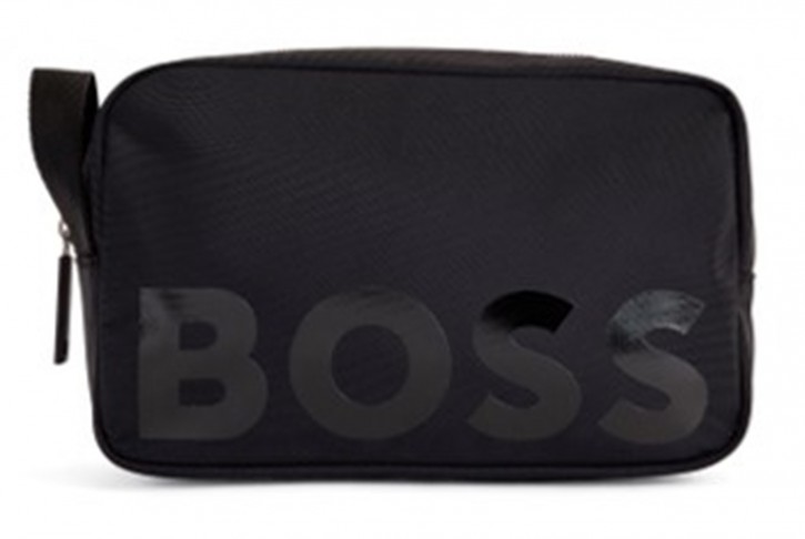 Hugo Boss Kulturbeutel Catch_Washbag aus recyceltem Nylon mit Logo schwarz 001 Hugo Boss Kulturbeutel Catch_Washbag aus recyceltem Nylon mit Logo schwarz 001