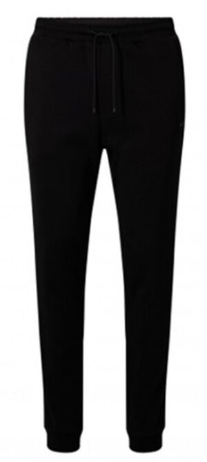 Hugo Boss Jogginghose Hadiko Curved aus Bio-Baumwolle mit geschwungenem Logo schwarz 001