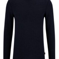 Hugo Boss Slim-Fit Longsleeve Tempest aus Baumwolle mit Waffelstruktur dunbkelblau 404