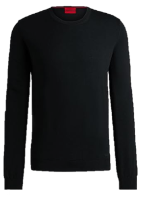Hugo Pullover San Cedric-M1 aus besonders feiner Merinowolle schwarz 001