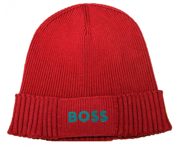 Hugo Boss Herren Ripp Asic_Beanie Mütze rot Hugo Boss Herren Ripp Asic_Beanie Mütze rot
