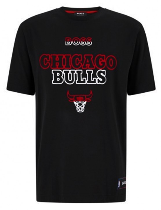 Boss T-Shirt aus Stretch-Baumwolle T_Basket_4_NBA mit Flockdruck-Logo der Kooperation Boss T-Shirt aus Stretch-Baumwolle T_Basket_4_NBA mit Flockdruck-Logo der Kooperation