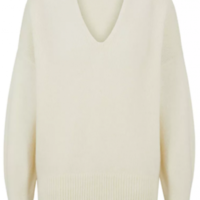 Hugo Boss Relaxed-Fit Pullover Pullover C_Fondianan mit Alpaka-Anteil und V-Ausschnitt weiß 118