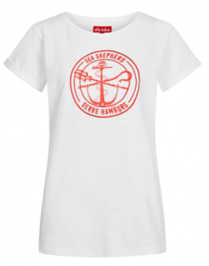 Derbe Barbe Sea Shepherd Gots Organic Damen Shirt White Weiß