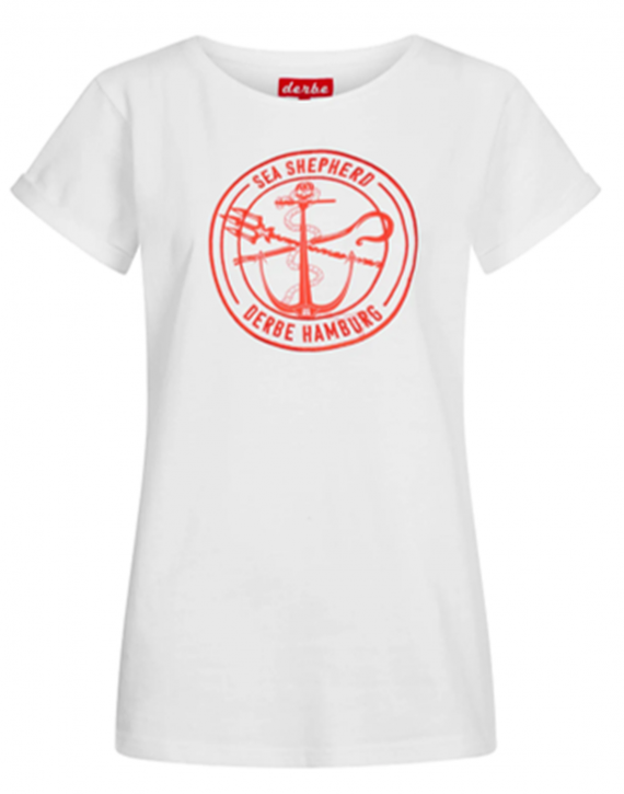 Derbe Barbe Sea Shepherd Gots Organic Damen Shirt White Weiß Derbe Barbe Sea Shepherd Gots Organic Damen Shirt White Weiß