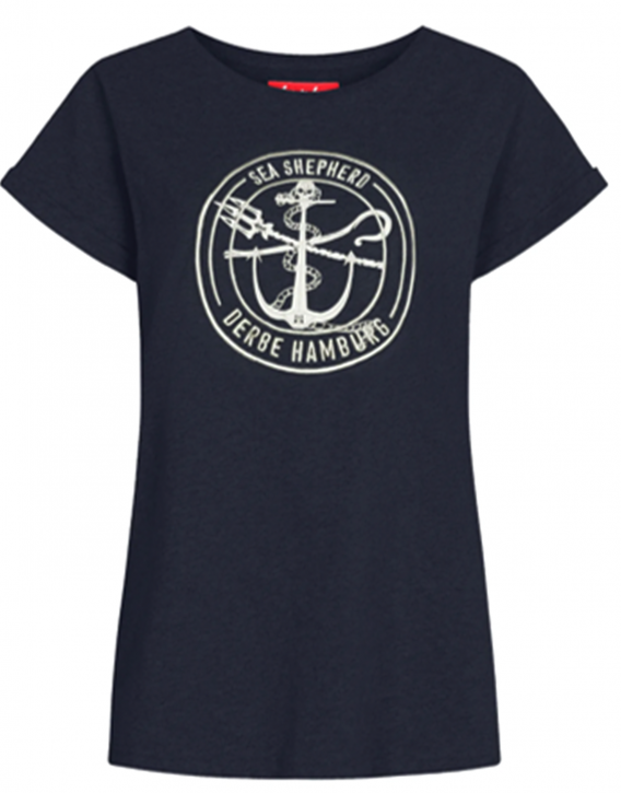Derbe Barbe Sea Shepherd Gots Organic Damen Shirt Navy Dunkelblau Derbe Barbe Sea Shepherd Gots Organic Damen Shirt Navy Dunkelblau