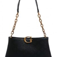 Guess Damen Schultertasche G Vibe schwarz black logo Guess Damen Schultertasche G Vibe schwarz black logo