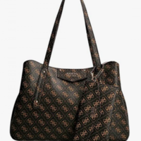 Guess Damen Eco Brenton Girlfriend Umhängetasche, Einheitsgröß Farbe brown logo Guess Damen Eco Brenton Girlfriend Umhängetasche, Einheitsgröß Farbe brown logo