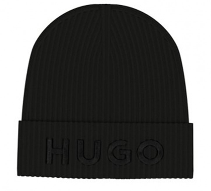 Hugo Unisex-Mütze Unisex-X565-3 aus Schurwolle mit Logo-Stickerei schwarz 001 Hugo Unisex-Mütze Unisex-X565-3 aus Schurwolle mit Logo-Stickerei schwarz 001