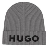 Hugo Unisex-Mütze Unisex-X565-3 aus Schurwolle mit Logo-Stickere grau 069 Hugo Unisex-Mütze Unisex-X565-3 aus Schurwolle mit Logo-Stickere grau 069