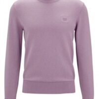 Hugo Boss Pullover Kanovano aus Baumwolle und Kaschmir mit Rundhalsausschnitt und Logo Flieder 536 Hugo Boss Pullover Kanovano aus Baumwolle und Kaschmir mit Rundhalsausschnitt und Logo Flieder 536