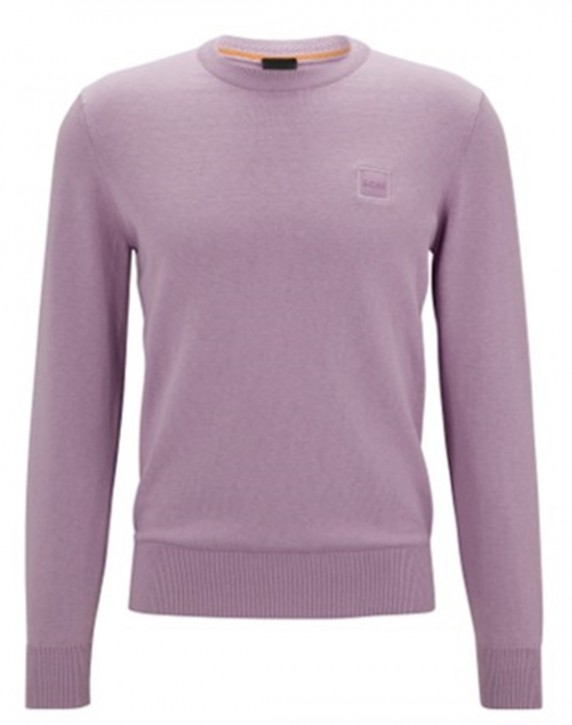 Hugo Boss Pullover Kanovano aus Baumwolle und Kaschmir mit Rundhalsausschnitt und Logo Flieder 536 Hugo Boss Pullover Kanovano aus Baumwolle und Kaschmir mit Rundhalsausschnitt und Logo Flieder 536