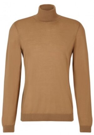 HUGO BOSS Rollkragenpullover MUSSO- P aus extrafeiner italienischer Merinowolle beige 262