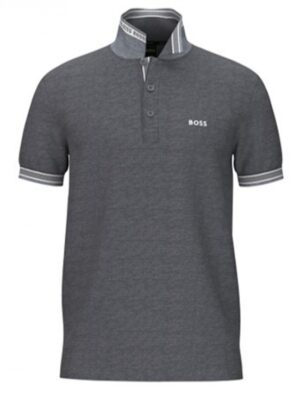 Hugo Boss Poloshirt Paddy aus Bio-Baumwolle mit geschwungenem Logo grau 032