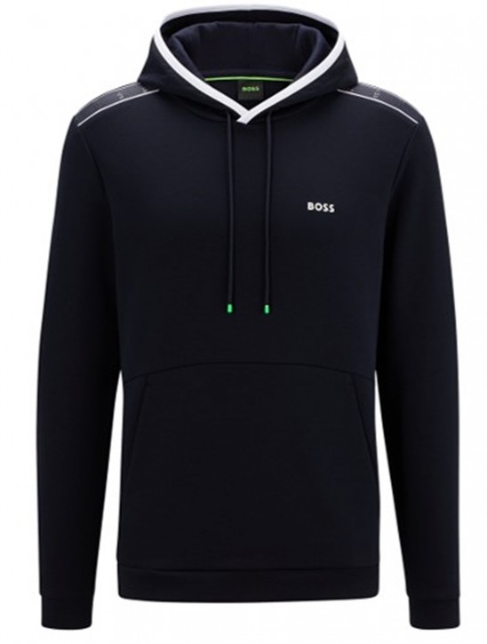 Hugo Boss Kapuzen-Sweatshirt SOODY 1 aus Baumwoll-Mix eingesetzten Logo-Tapes dunkelblau 402 Hugo Boss Kapuzen-Sweatshirt SOODY 1 aus Baumwoll-Mix eingesetzten Logo-Tapes dunkelblau 402