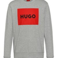 Hugo Pullover Duragol222 aus Baumwoll-Terry mit rotem Logo-Print dunkelgrau 029