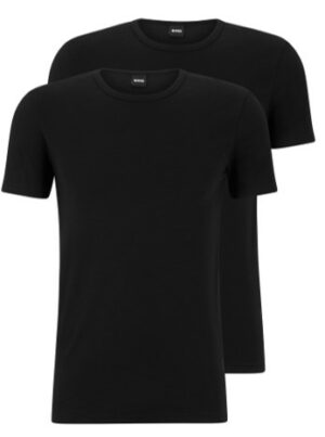 Hugo Boss Zweier-Pack TShirtRN 2P Modern aus Stretch-Baumwolle mit Logo schwarz 001