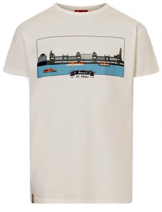 DERBE Landungsbrücken Herren T-Shirt Hamburg Off White Weiß Nachhaltig 023 DERBE Landungsbrücken Herren T-Shirt Hamburg Off White Weiß Nachhaltig 023