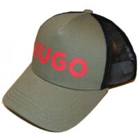 Hugo Cap Men-X 586-BP aus Baumwoll-Twill mit rotem Logo und seitlichen Einsätzen Open Green345, ONESI Hugo Cap Men-X 586-BP aus Baumwoll-Twill mit rotem Logo und seitlichen Einsätzen Open Green345, ONESI