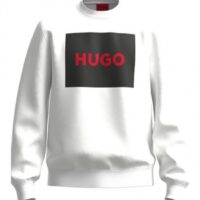 Hugo Pullover Duragol222 aus Baumwoll-Terry mit rotem Logo-Print Farbe weiß 127