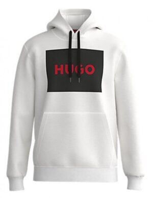 Hugo Kapuzenpullover Duratschi223 aus French Terry mit Logo-Print weiß 127
