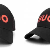 Hugo Cap Men-X 586-BP aus Baumwoll-Twill mit rotem Logo und seitlichen Einsätzen schwarz 001 Hugo Cap Men-X 586-BP aus Baumwoll-Twill mit rotem Logo und seitlichen Einsätzen schwarz 001