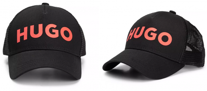 Hugo Cap Men-X 586-BP aus Baumwoll-Twill mit rotem Logo und seitlichen Einsätzen schwarz 001 Hugo Cap Men-X 586-BP aus Baumwoll-Twill mit rotem Logo und seitlichen Einsätzen schwarz 001