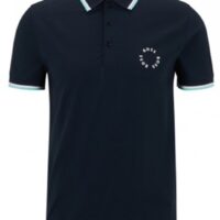 Boss Slim-Fit Poloshirt Paule 2 aus Stretch-Baumwolle mit kreisförmigem Logo blau 402 Boss Slim-Fit Poloshirt Paule 2 aus Stretch-Baumwolle mit kreisförmigem Logo blau 402