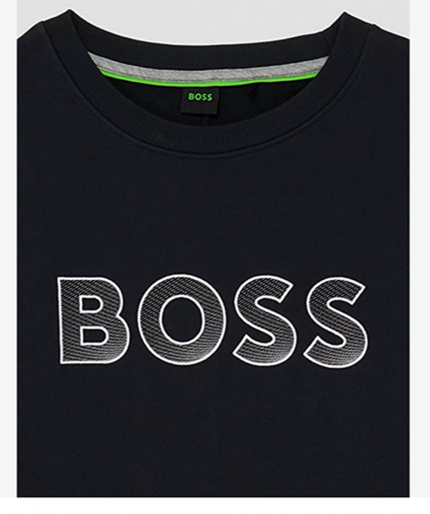 Boss Relaxed-Fit Sweatshirt Salbo aus Baumwoll-Mix mit Kontrast-Logo dunkelblau 402 Boss Relaxed-Fit Sweatshirt Salbo aus Baumwoll-Mix mit Kontrast-Logo dunkelblau 402