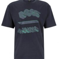 BOSS x AJBXNG Relaxed-Fit T-Shirt Talboa AJ 1 aus Interlock-Baumwolle mit exklusivem Artwork dunkelblau 402