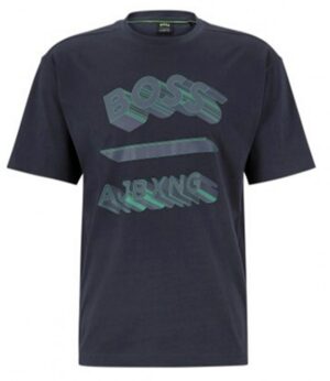 BOSS x AJBXNG Relaxed-Fit T-Shirt Talboa AJ 1 aus Interlock-Baumwolle mit exklusivem Artwork dunkelblau 402