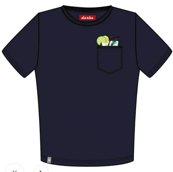 Derbe Taschencocktail Herren T-Shirt  Navy Dunkelblau Nachhaltig 010 Derbe Taschencocktail Herren T-Shirt  Navy Dunkelblau Nachhaltig 010