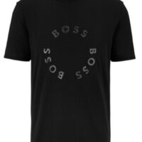 Boss T-Shirt Tee 4 aus Stretch-Baumwolle mit kreisförmigen Logo-Prints schwarz 001 Boss T-Shirt Tee 4 aus Stretch-Baumwolle mit kreisförmigen Logo-Prints schwarz 001