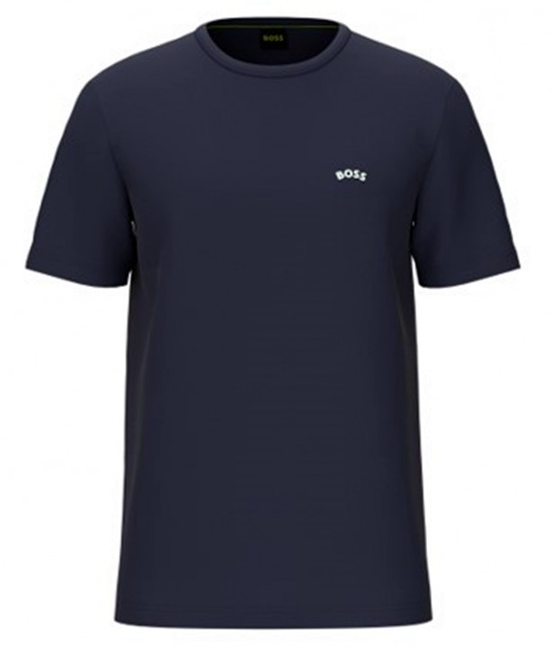 Bosss Regular-Fit T-Shirt Tee Curved aus Bio-Baumwolle mit Logo dunkelblau 404 Bosss Regular-Fit T-Shirt Tee Curved aus Bio-Baumwolle mit Logo dunkelblau 404