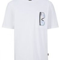 Boss Relaxed-Fit T-Shirt TeeVibes aus Baumwolle mit Print auf Vorder- und Rückseite weiß 101 Boss Relaxed-Fit T-Shirt TeeVibes aus Baumwolle mit Print auf Vorder- und Rückseite weiß 101