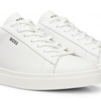 Boss Sneakers Clint_Tenn_lt aus Leder mit Signature-Streifen und Schnürung weiß 100 Boss Sneakers Clint_Tenn_lt aus Leder mit Signature-Streifen und Schnürung weiß 100