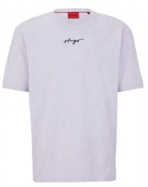 Hugo Relaxed-Fit T-Shirt Dontevideo aus Baumwolle mit handgeschriebenem Logo flieder 535