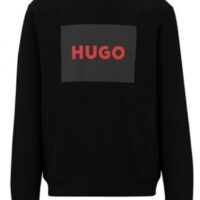 Hugo Pullover Duragol222 aus Baumwoll-Terry mit rotem Logo-Print schwarz 007