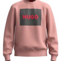 Hugo Pullover Duragol222 aus Baumwoll-Terry mit rotem Logo-Print Farbe pink 665