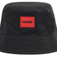 Hugo  Fischerhut MEN-X584-RL aus Twill mit rotem Logo-Label schwarz 001 Hugo  Fischerhut MEN-X584-RL aus Twill mit rotem Logo-Label schwarz 001