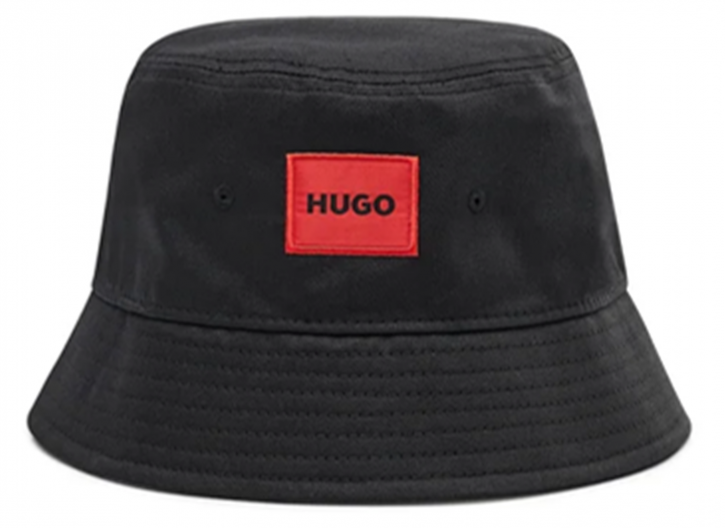 Hugo  Fischerhut MEN-X584-RL aus Twill mit rotem Logo-Label schwarz 001 Hugo  Fischerhut MEN-X584-RL aus Twill mit rotem Logo-Label schwarz 001