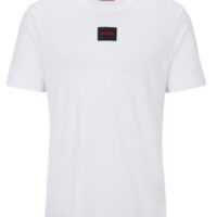 HUGO Baumwoll-T-Shirt Diragolino212 mit regulärer Passform und schwarzem Logo-Etikett Weiß 127 HUGO Baumwoll-T-Shirt Diragolino212 mit regulärer Passform und schwarzem Logo-Etikett Weiß 127