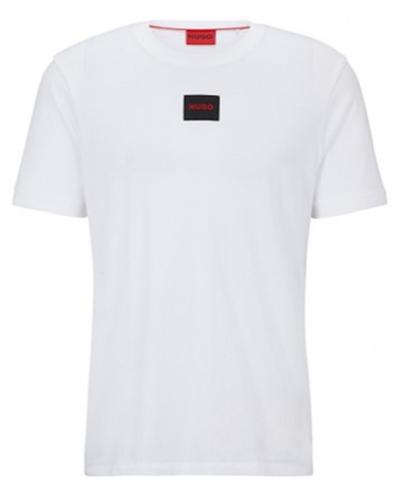 HUGO Baumwoll-T-Shirt Diragolino212 mit regulärer Passform und schwarzem Logo-Etikett Weiß 127 HUGO Baumwoll-T-Shirt Diragolino212 mit regulärer Passform und schwarzem Logo-Etikett Weiß 127